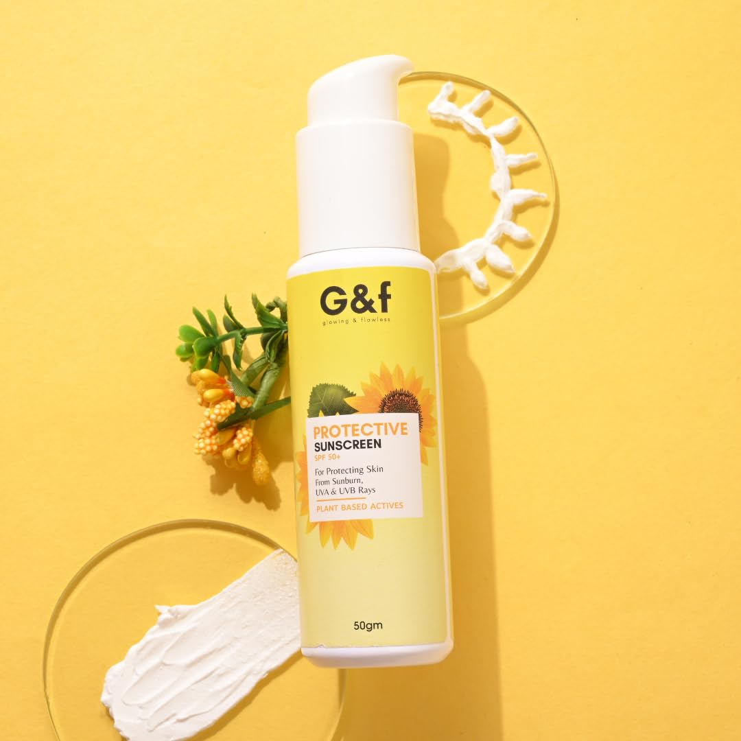 G&F Sweat Resisting Anti-Tan Protection Shield Sunscreen SPF50+ | Lightwieght + Non-Greasy Formula | No White catse Anti-Dullness