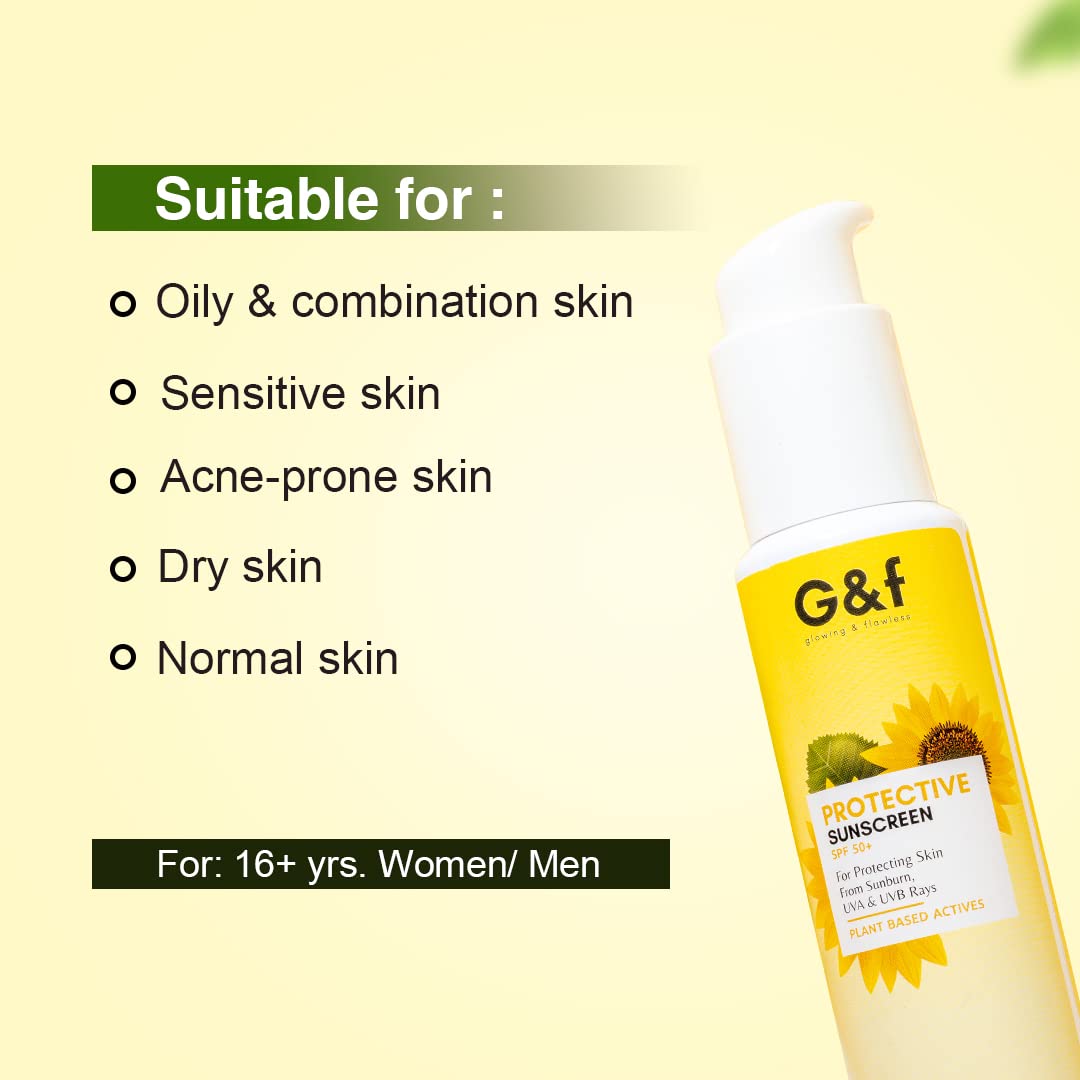 G&F EXTREME DEFENCE SUNSCREEN with SPF 50 For UVA/B & Blue Light Protection, for Glowing & Well Protected Skin