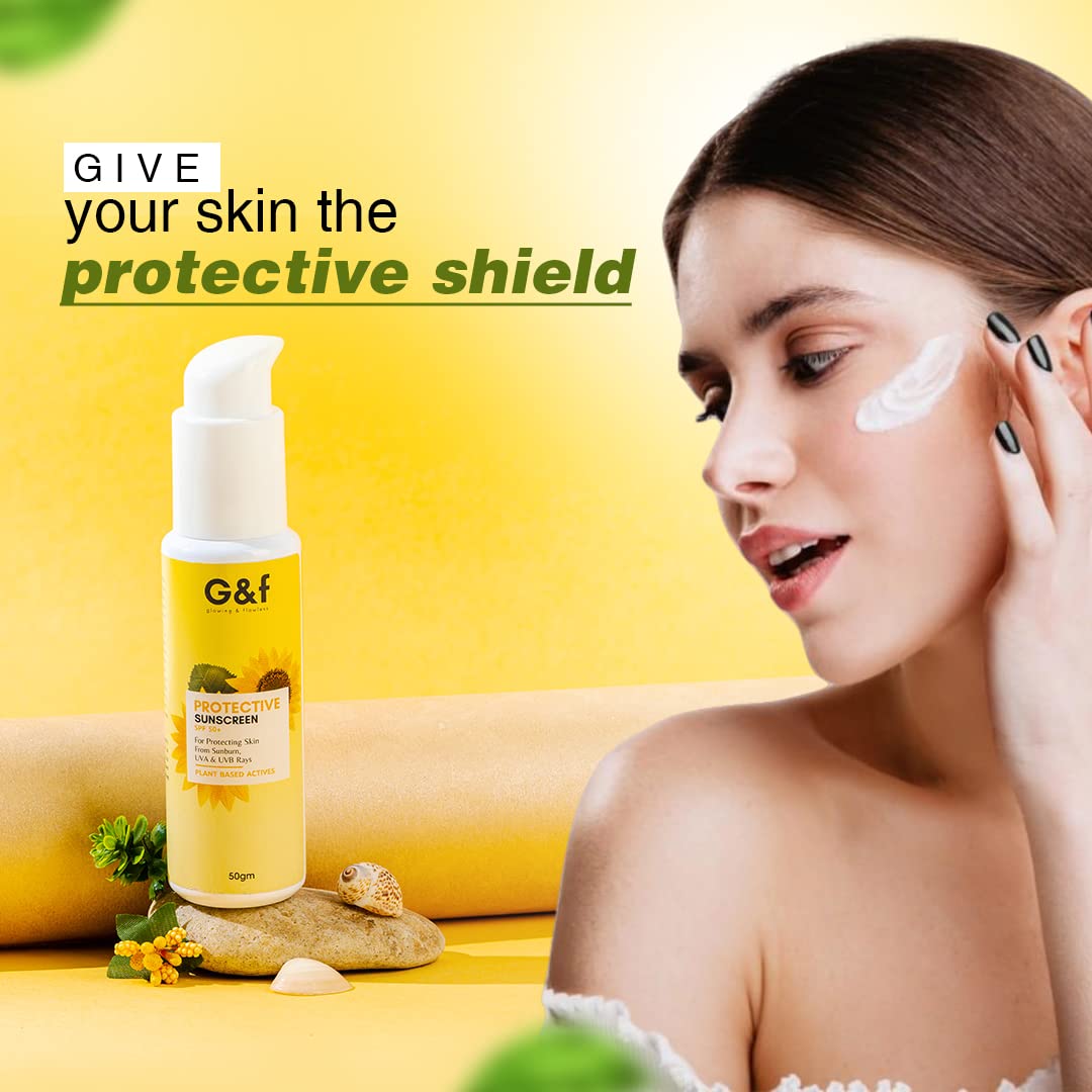 G&F EXTREME DEFENCE SUNSCREEN with SPF 50 For UVA/B & Blue Light Protection, for Glowing & Well Protected Skin