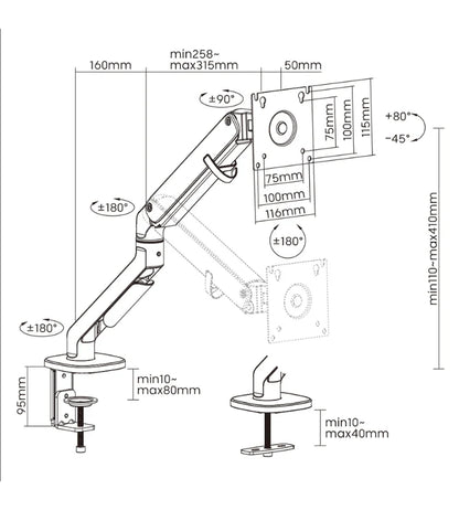 Monitor arm